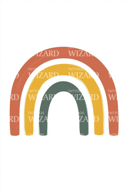 Minimal Retro Rainbow Tattoo Design