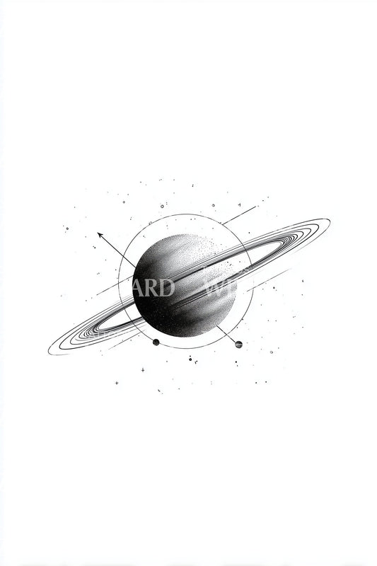 Minimal Saturn Orbit Tattoo Idea