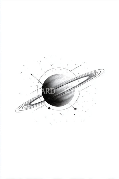 Minimal Saturn Orbit Tattoo Idea