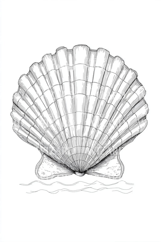 Minimal Scallop Shell Tattoo Design