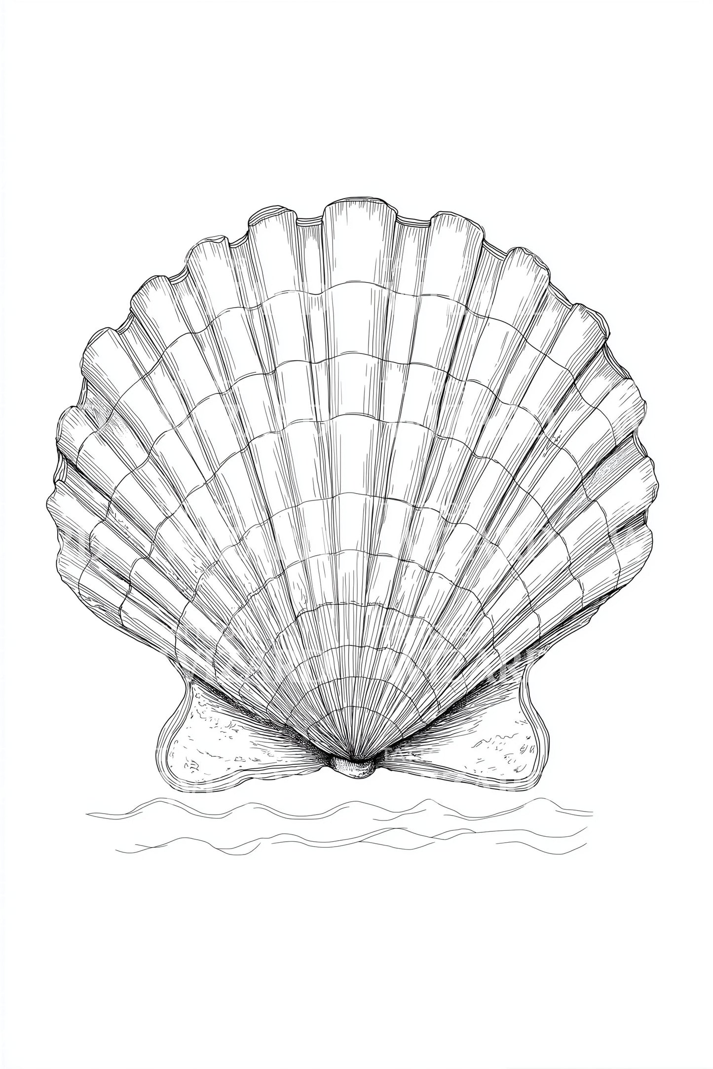 Minimal Scallop Shell Tattoo Design