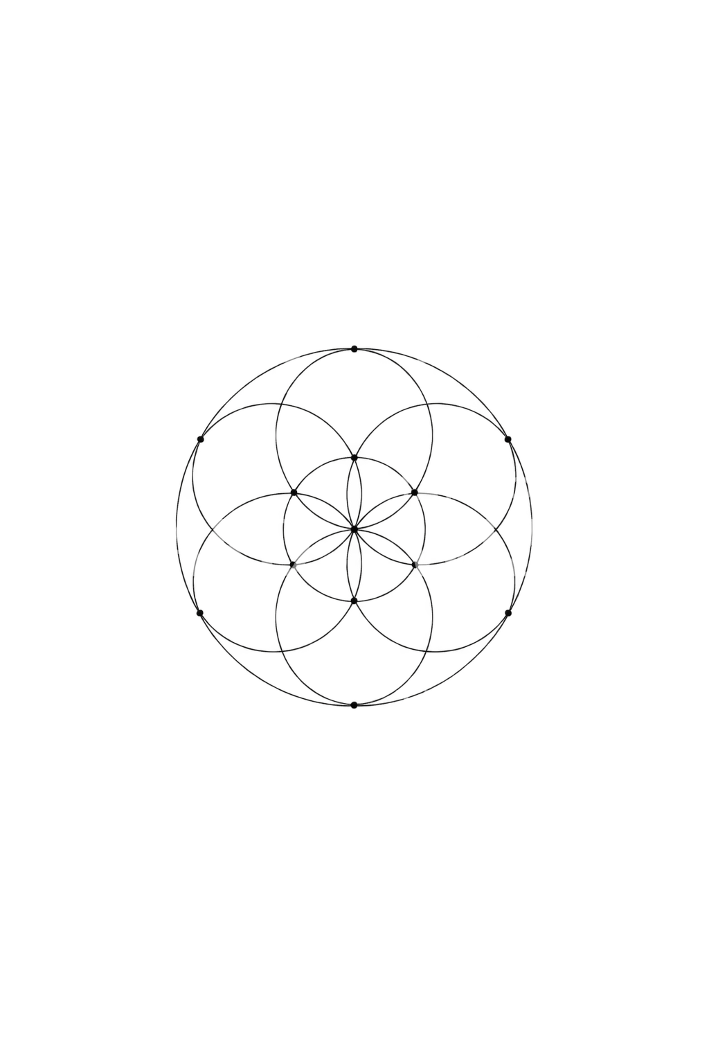Minimal Seed of Life Fine Line Tattoo Idea