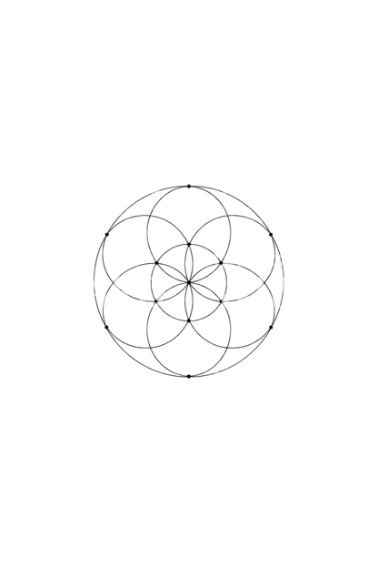 Minimal Seed of Life Fine Line Tattoo Idea