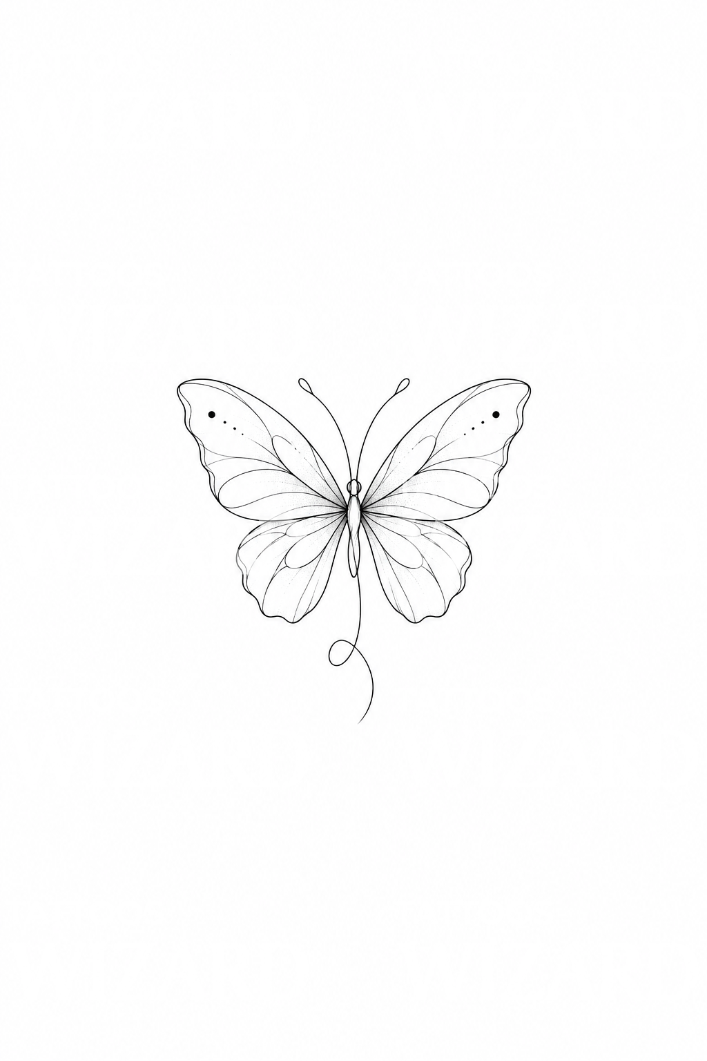 Ideia de tatuagem minimalista de borboleta numa linha