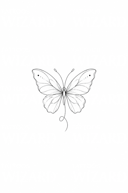 Minimal Single Line Butterfly Tattoo Idea