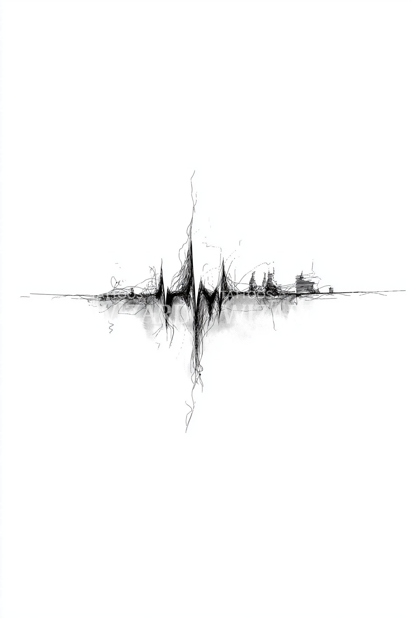 Minimal Sound Pulse Tattoo Design