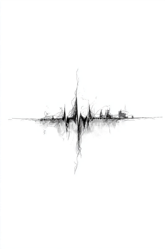 Minimal Sound Pulse Tattoo Design