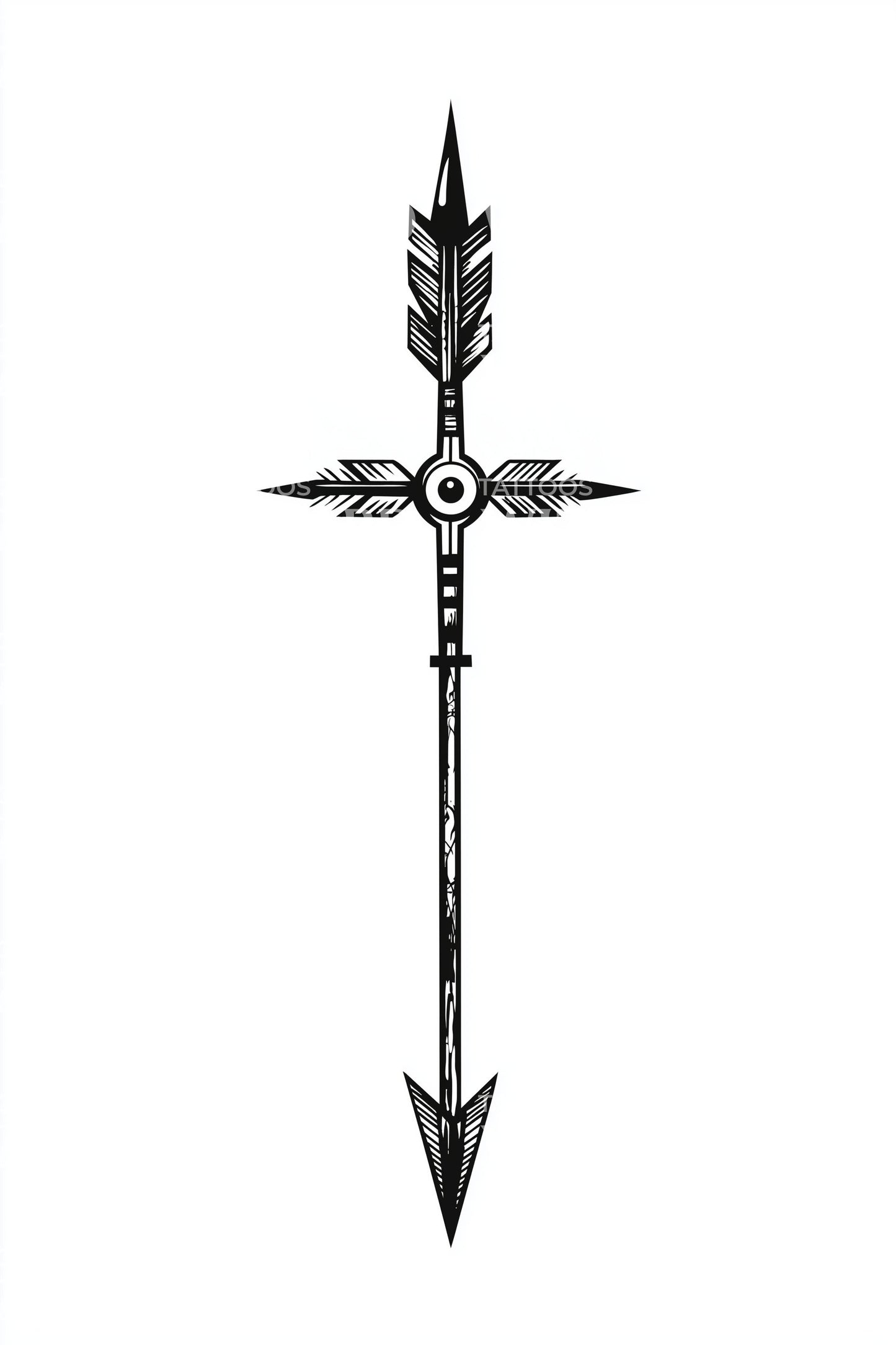 Minimal Spear Symbol Tattoo Design