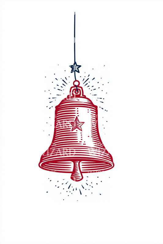Minimalistische Stern-Glocke Tattoo Illustration
