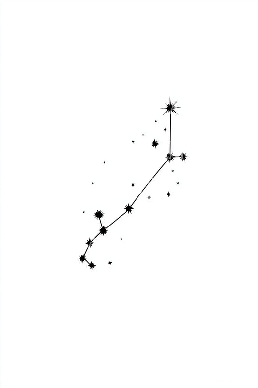 Minimal Star Path Tattoo Idea