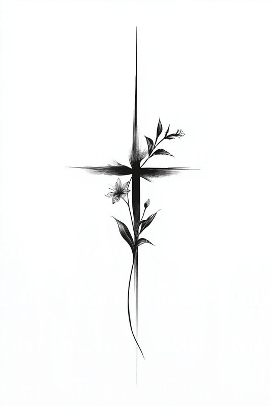 Minimal Stem Grace Tattoo Design