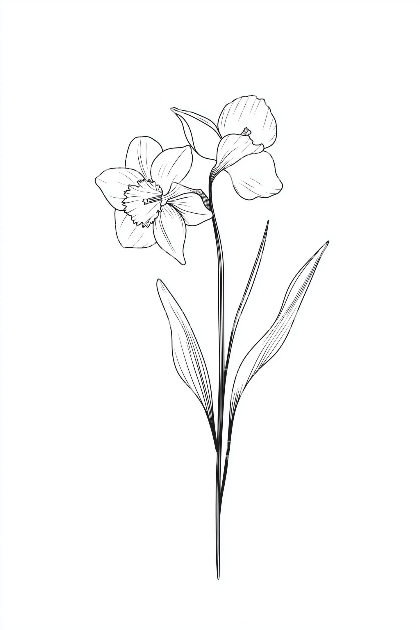 Minimal Stem Narcissus Tattoo Idea