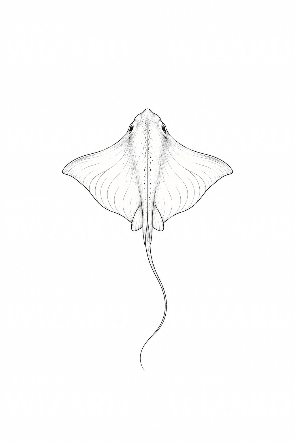 Minimal Stingray Outline Tattoo Idea