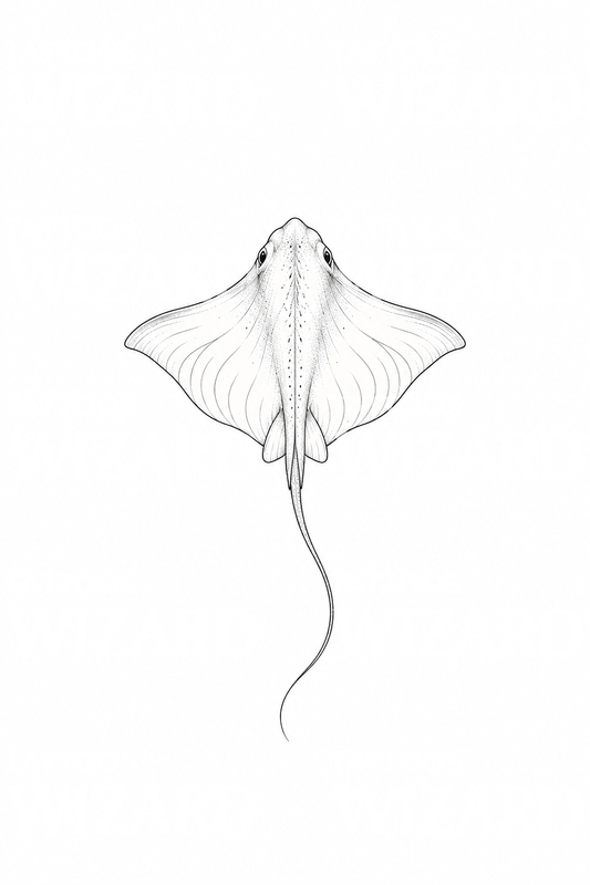 Minimal Stingray Outline Tattoo Idea