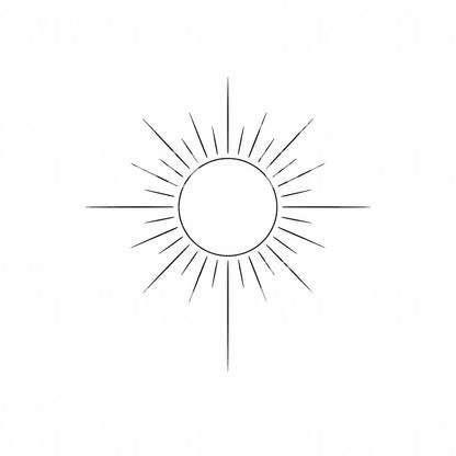 Minimal Sunburst Tattoo Design