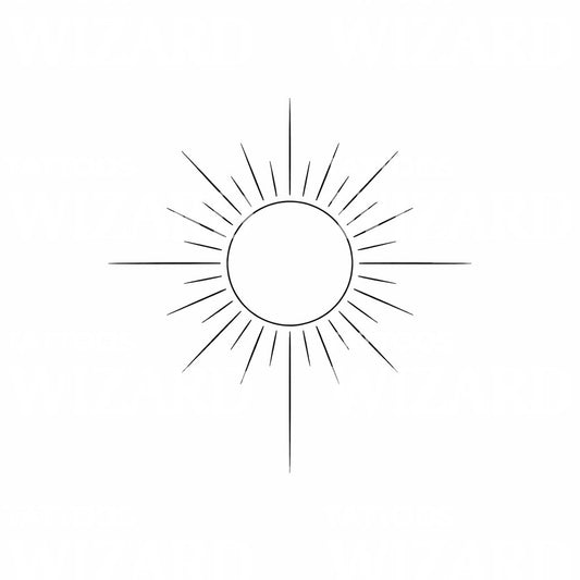 Minimal Sunburst Tattoo Design