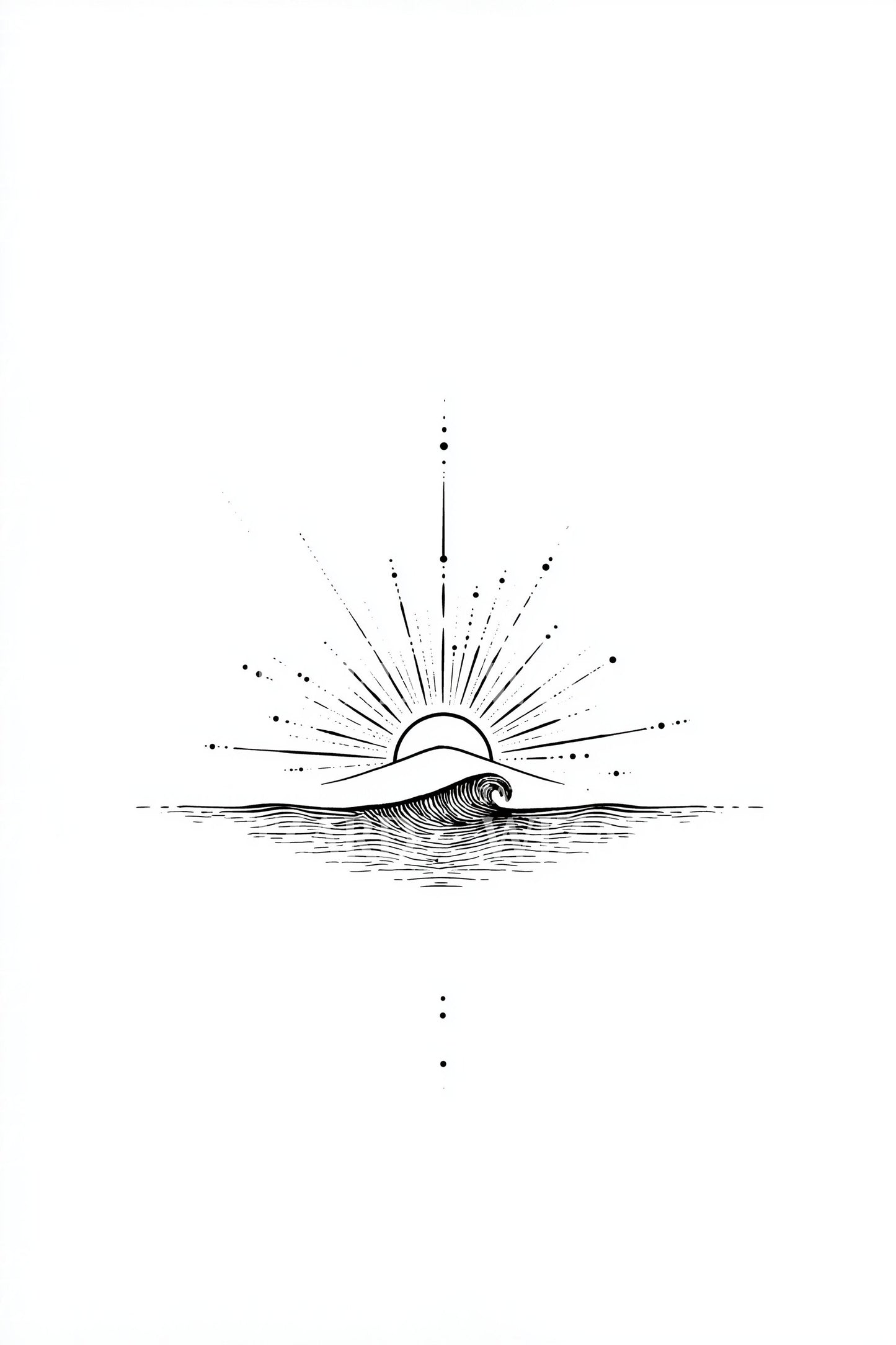 Minimal Sunrise Horizon Tattoo Design