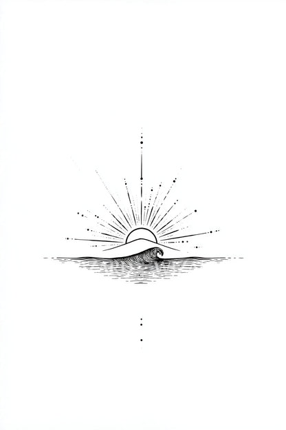 Minimal Sunrise Horizon Tattoo Design