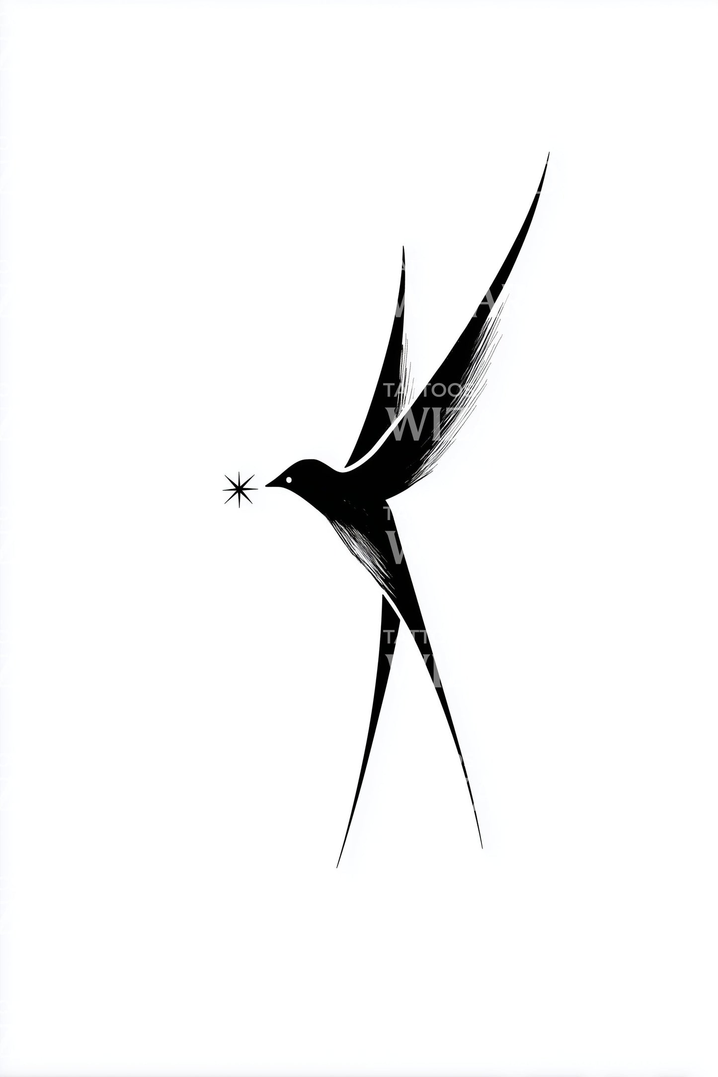 Minimalistisk svale flytattovørdesign