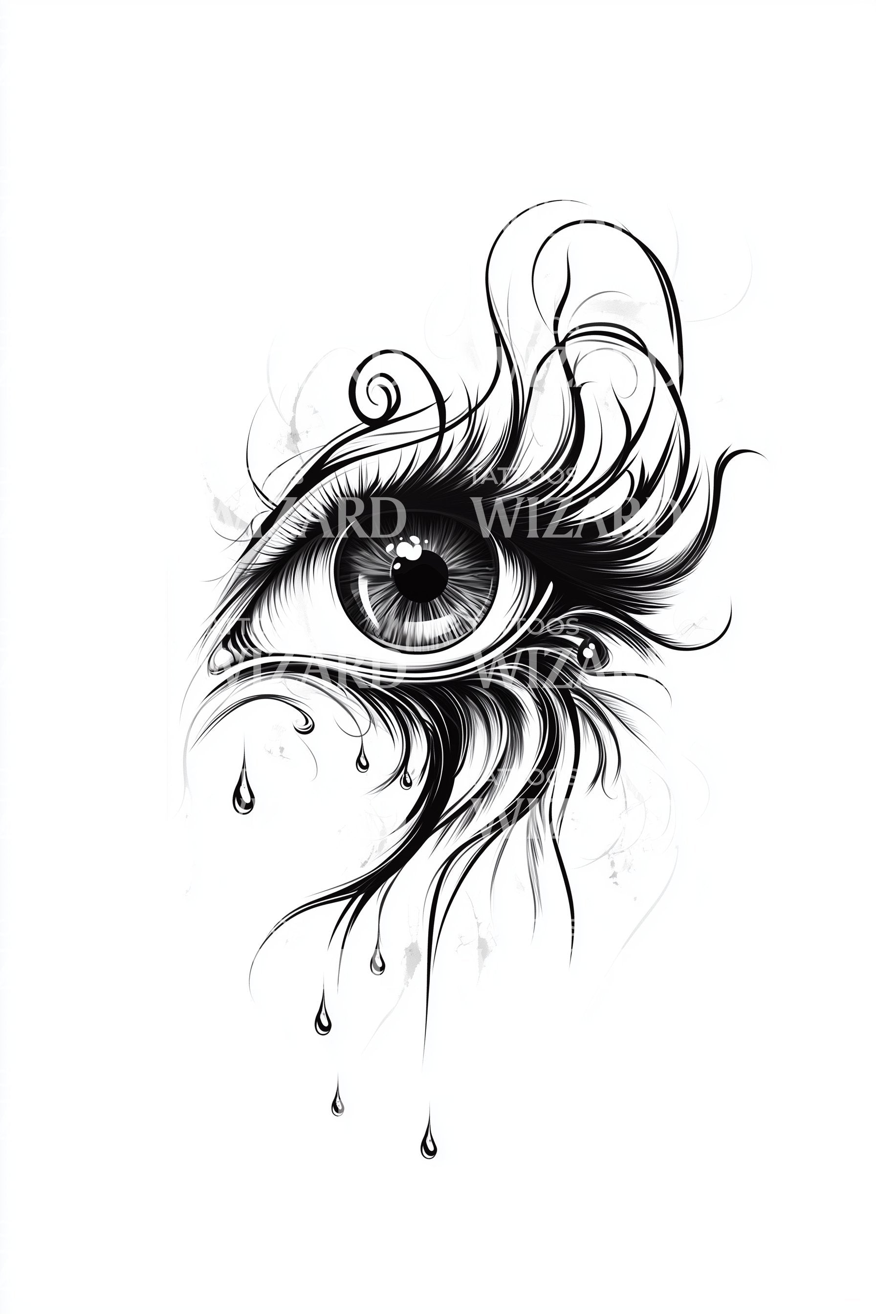 Abstract Eye Tattoo Design