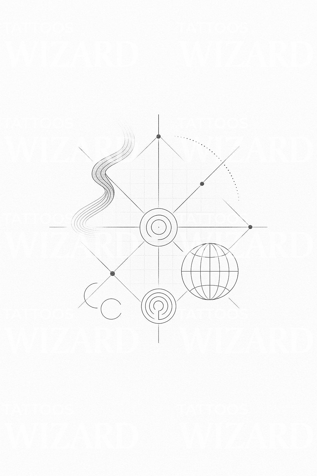 Minimal Tech Ribbon Tattoo Design
