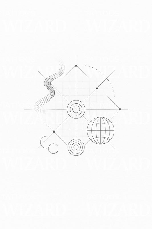 Minimal Tech Ribbon Tattoo Design