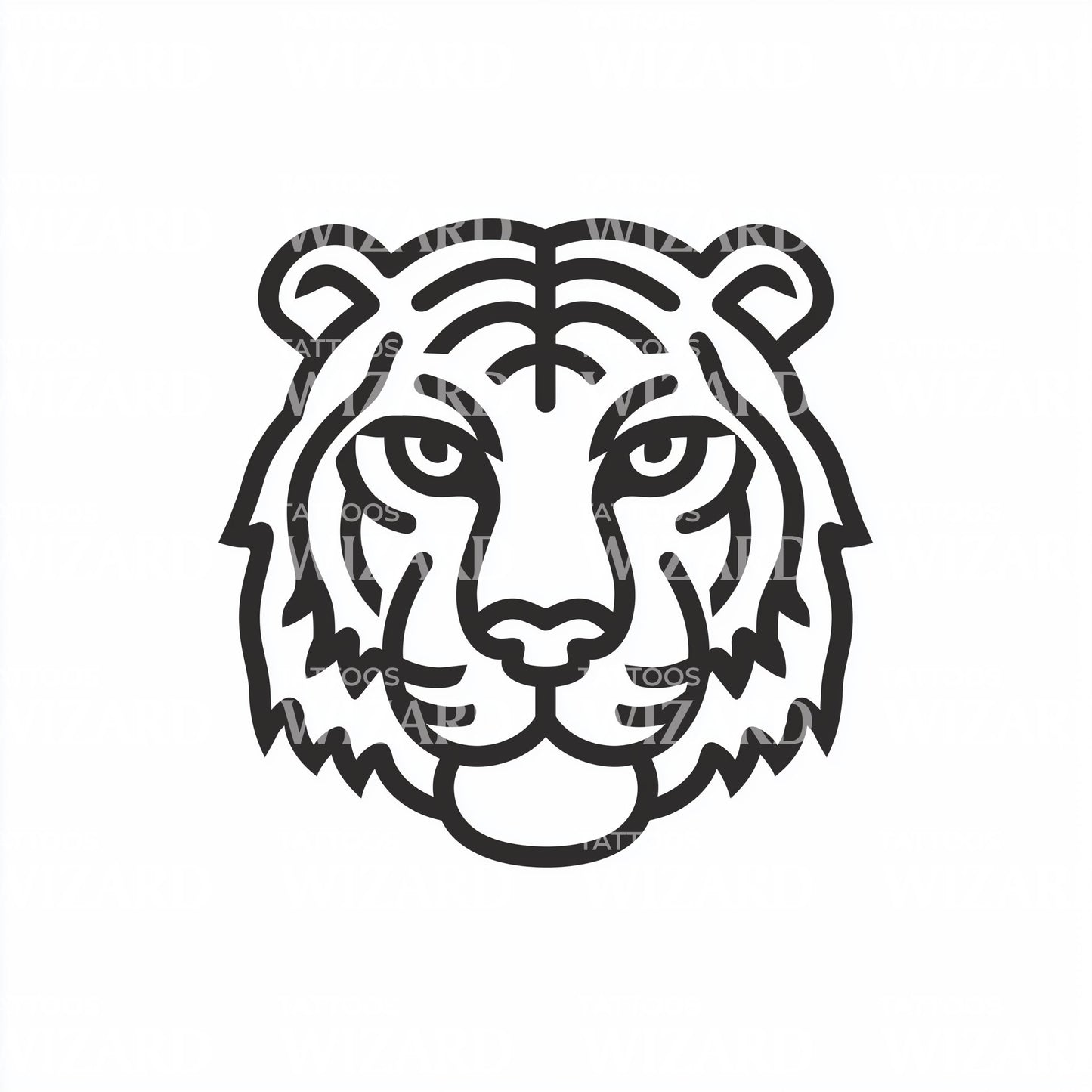 Minimal Tiger Icon Tattoo Idea