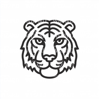 Minimal Tiger Icon Tattoo Idea