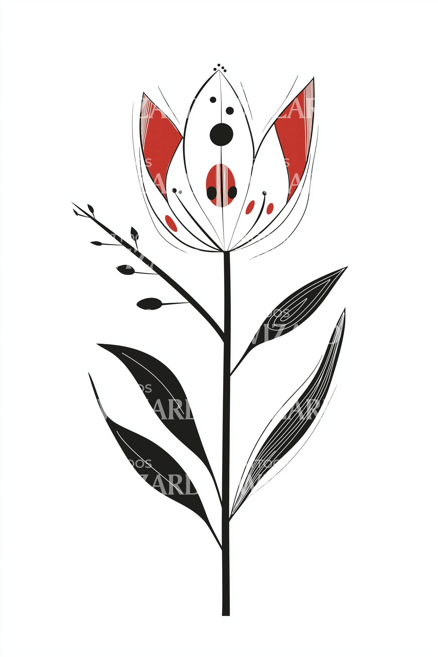 Minimal Tulip Stem Tattoo Idea