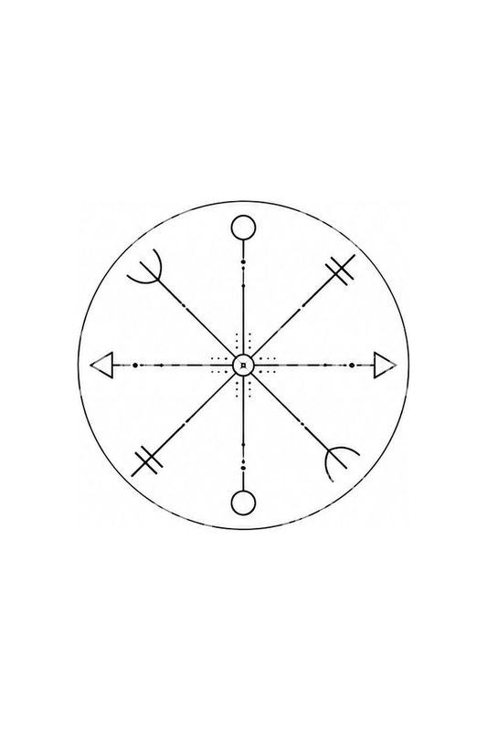 Minimalistisches Vegvisir-Kompass-Tattoo als Fine Line