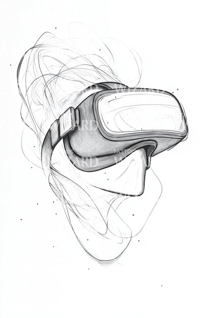 Minimal VR Linework Tattoo Idea