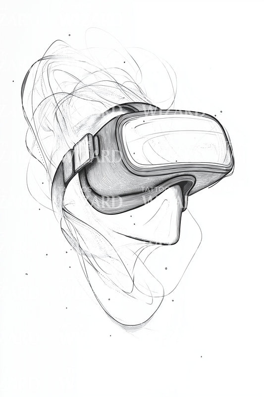 Minimal VR Linework Tattoo Idea