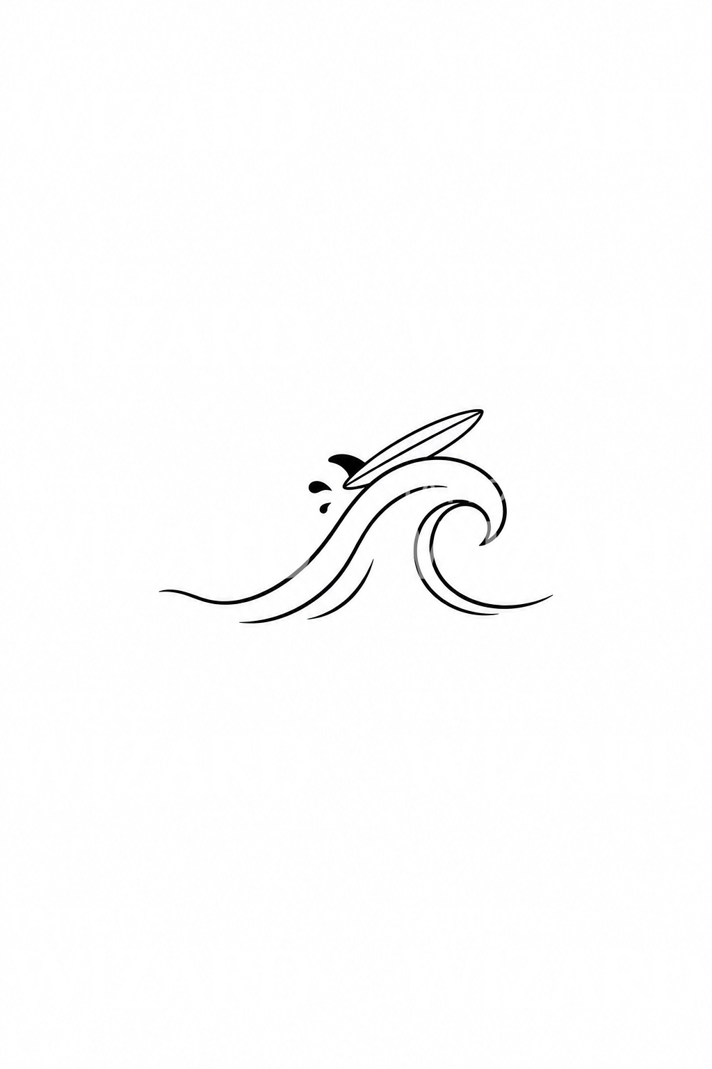 Wave Tattoo Pattern Minimal Wave and Surfboard Tattoo Idea – Tattoos Wizard Designs