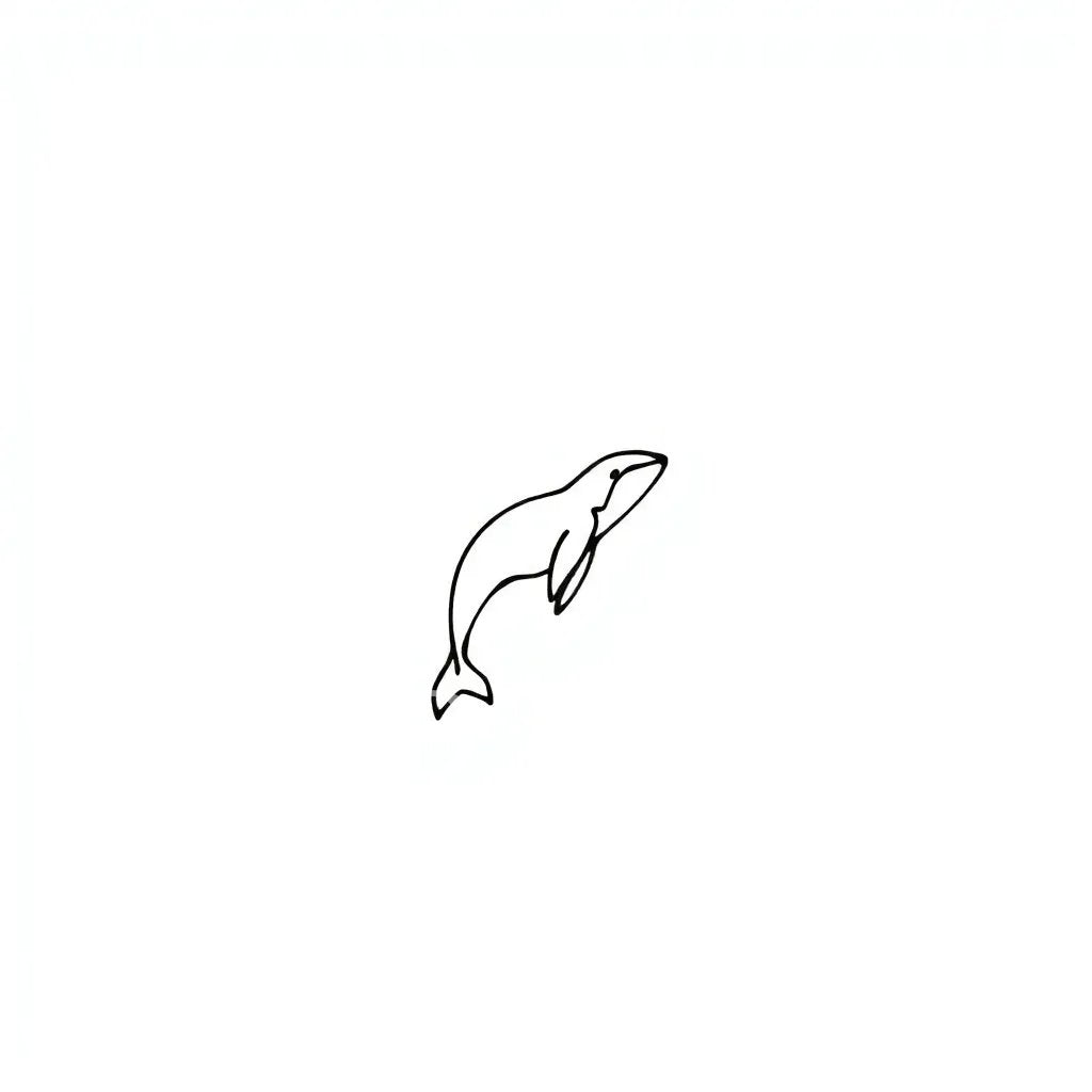 Minimal Whale Tattoo Design