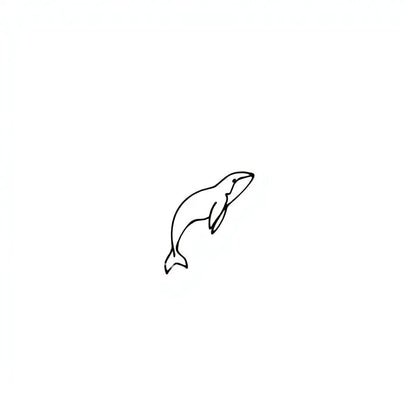 Minimal Whale Tattoo Design
