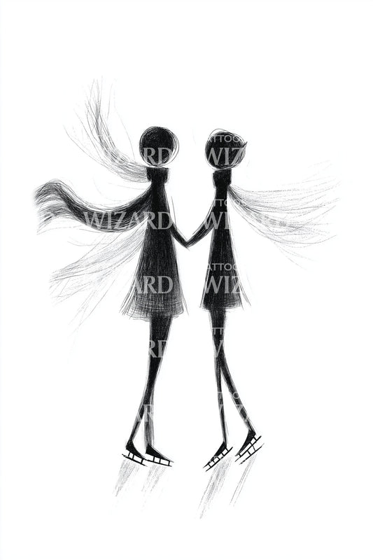 Minimal Winter Lovers Tattoo Idea