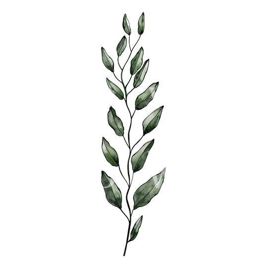 Ein minimalistisches Algenpflanzen-Tattoo-Design
