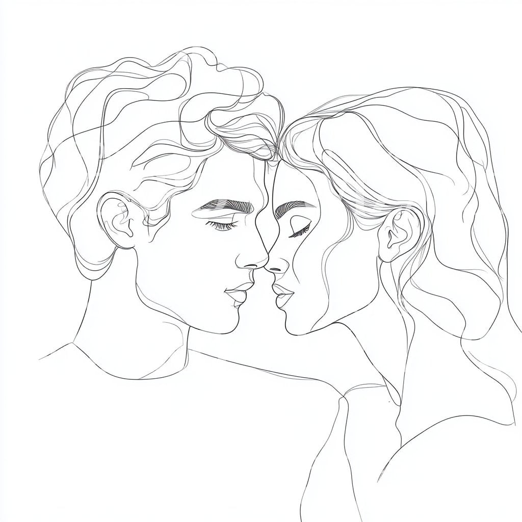 ミニマリストの兄弟姉妹のラインアートタトゥーデザイン – Tattoos Wizard Designs, image size:1024x1024