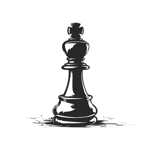 Conception de tatouage de pièce d'échecs minimaliste