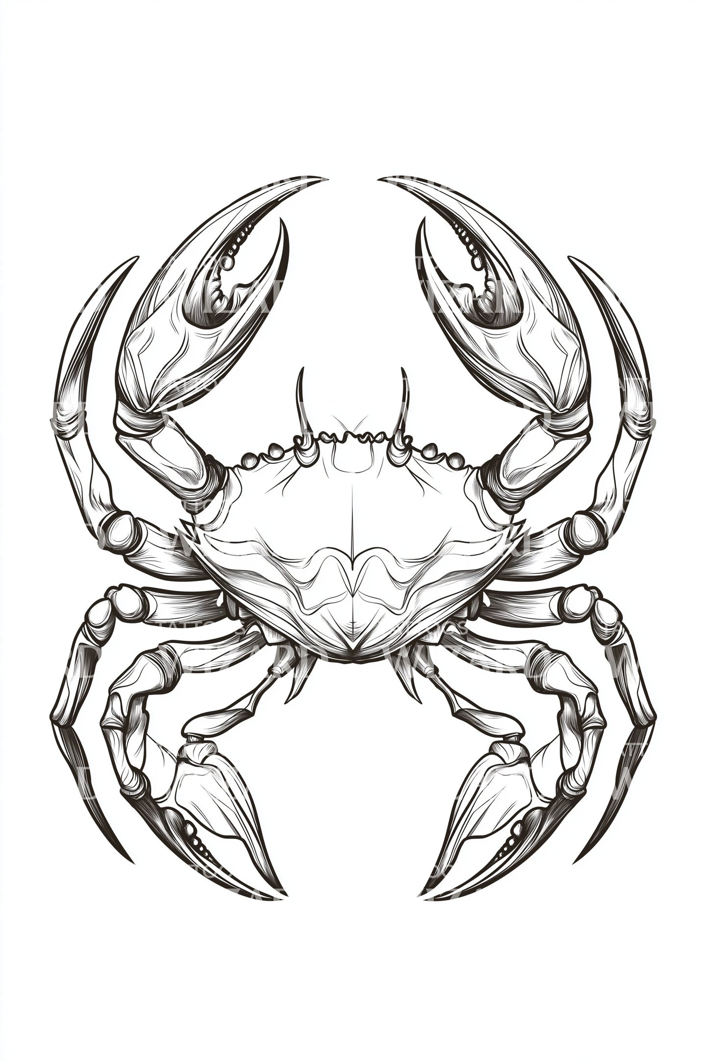 Minimalist Crab Linework Tattoo Design