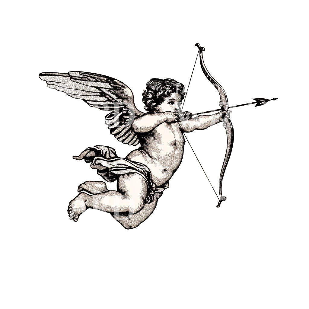 Minimalist Cupid Tattoo for Couples Tattoo Design – Tattoos Wizard Designs