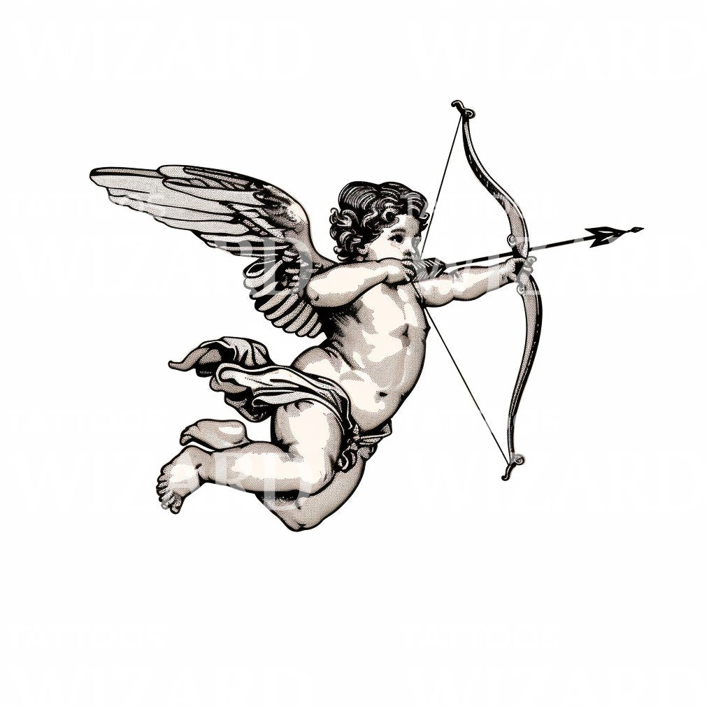 Minimalist Cupid Tattoo for Couples Tattoo Design