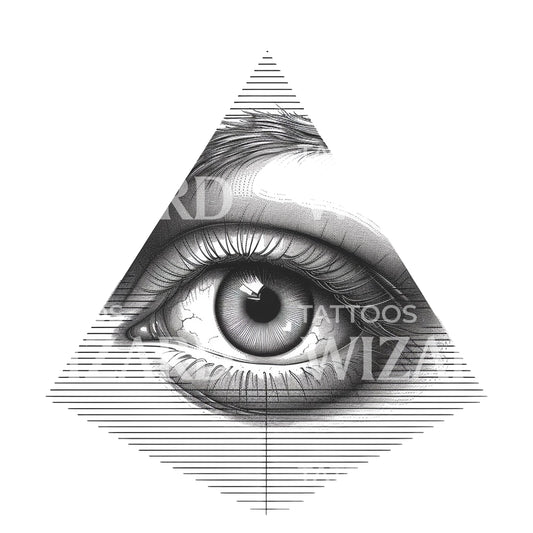 Minimalist Eye Triangle Tattoo Design