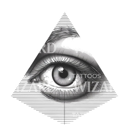 Minimalist Eye Triangle Tattoo Design