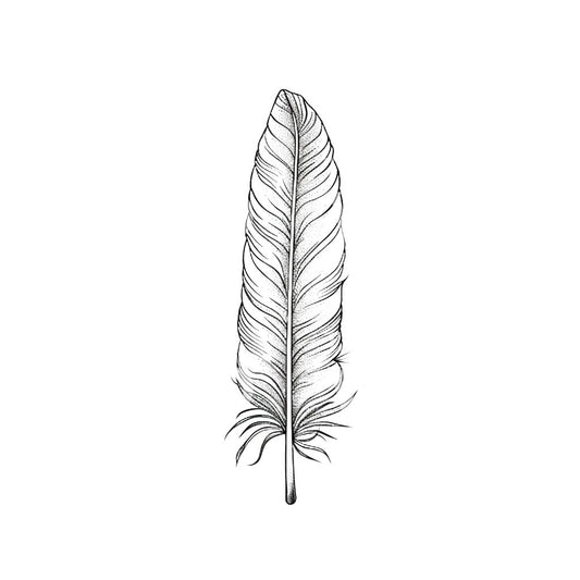 Minimalist Feather Tattoo Design