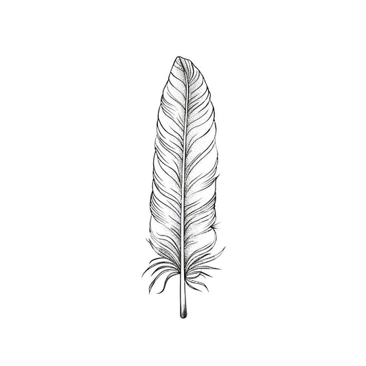 Conception de tatouage de plume minimaliste