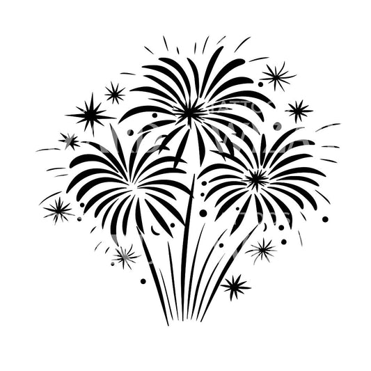 Minimalist Fireworks in Motion Tattoo Design