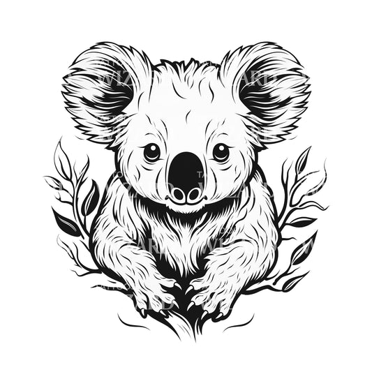 Minimalist Koala Tattoo Idea