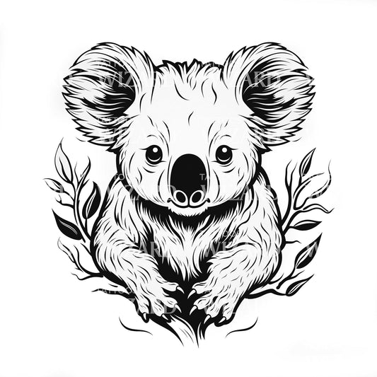 Minimalist Koala Tattoo Idea