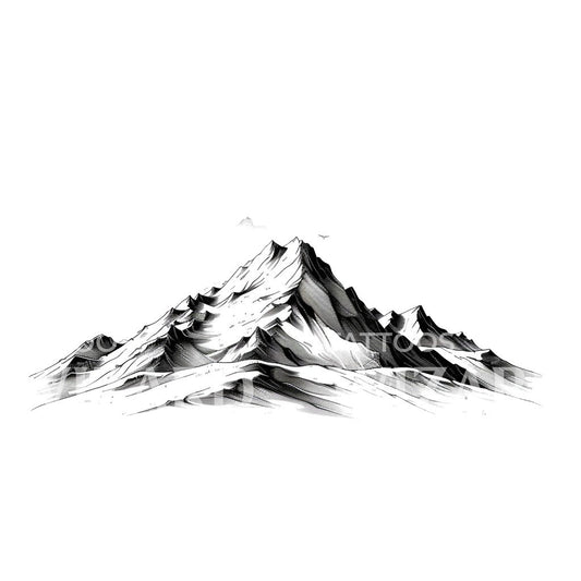 Minimalist Mountain Tattoo Design